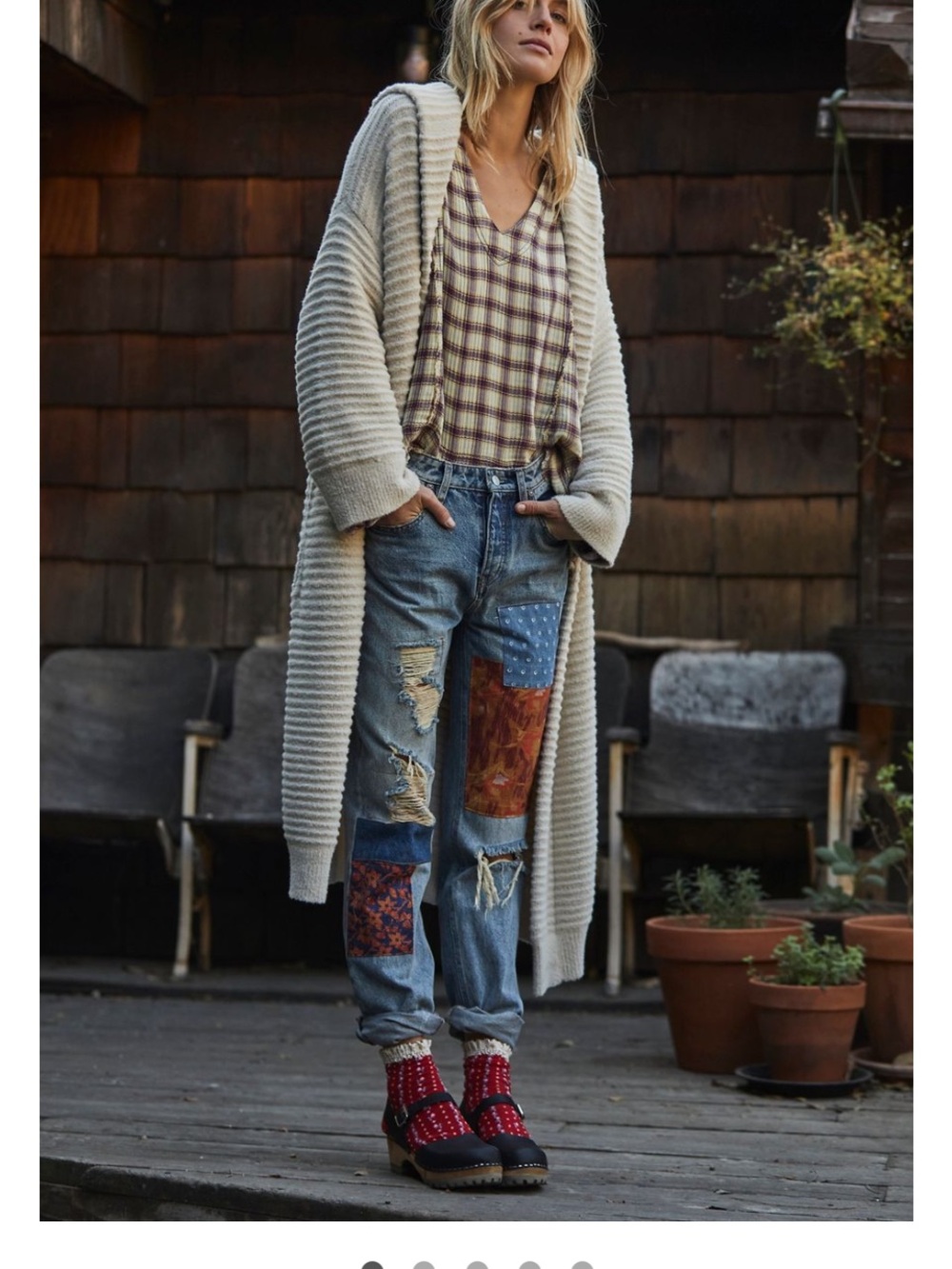 Nwt Free People Stay Here Cardi Long Ribbed Hooded Cardigan XS